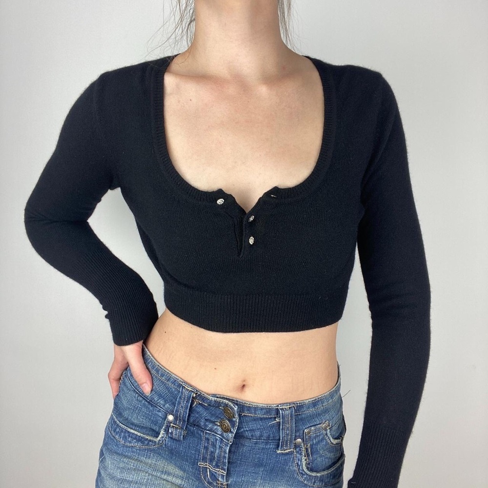 Vintage cashmere super cropped sweater top